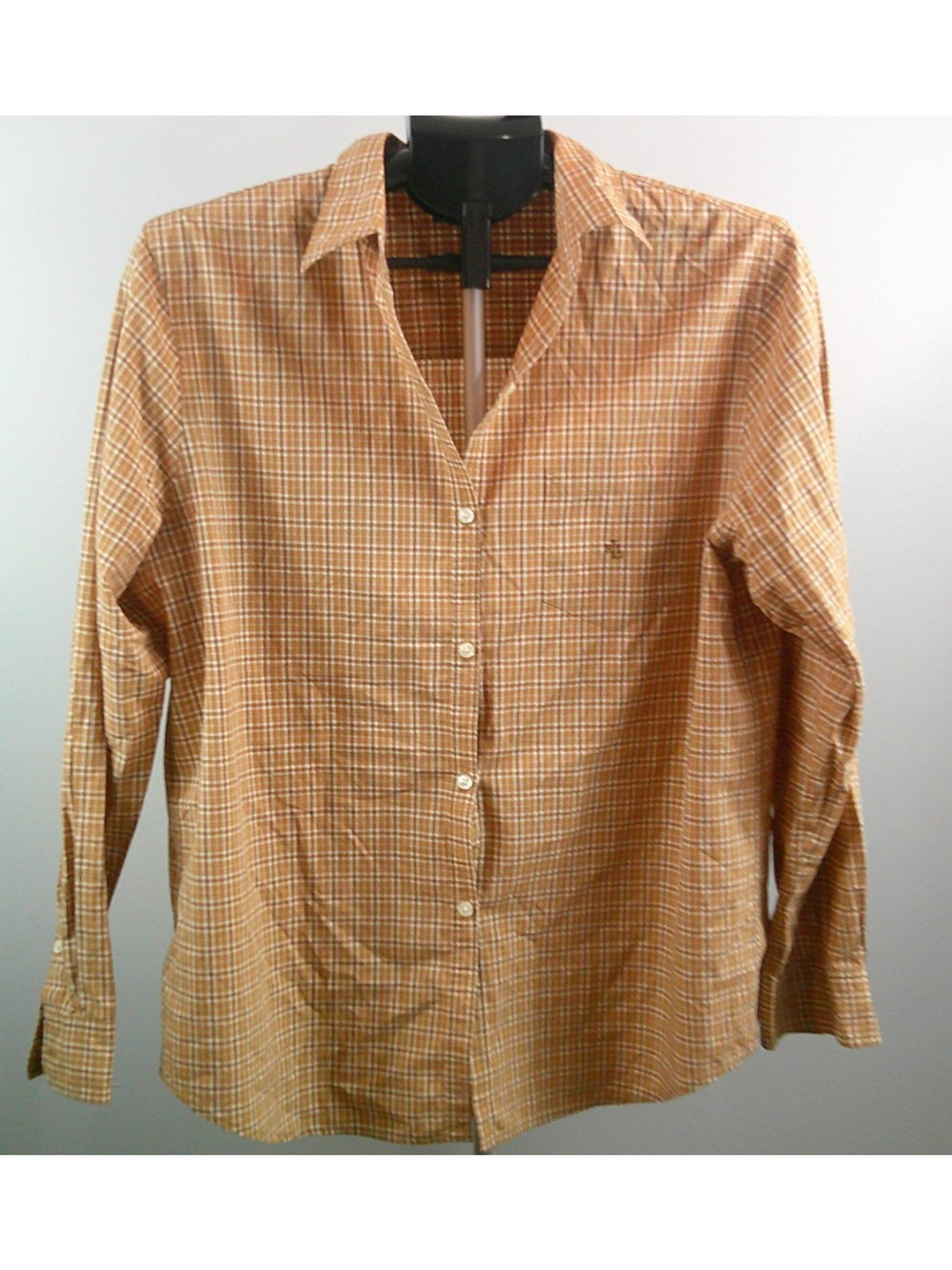 Lauren Ralph Lauren Button Down Brown Plaid Long Sleeve Shirt Men's Large